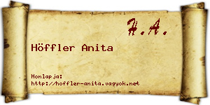 Höffler Anita névjegykártya