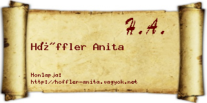 Höffler Anita névjegykártya